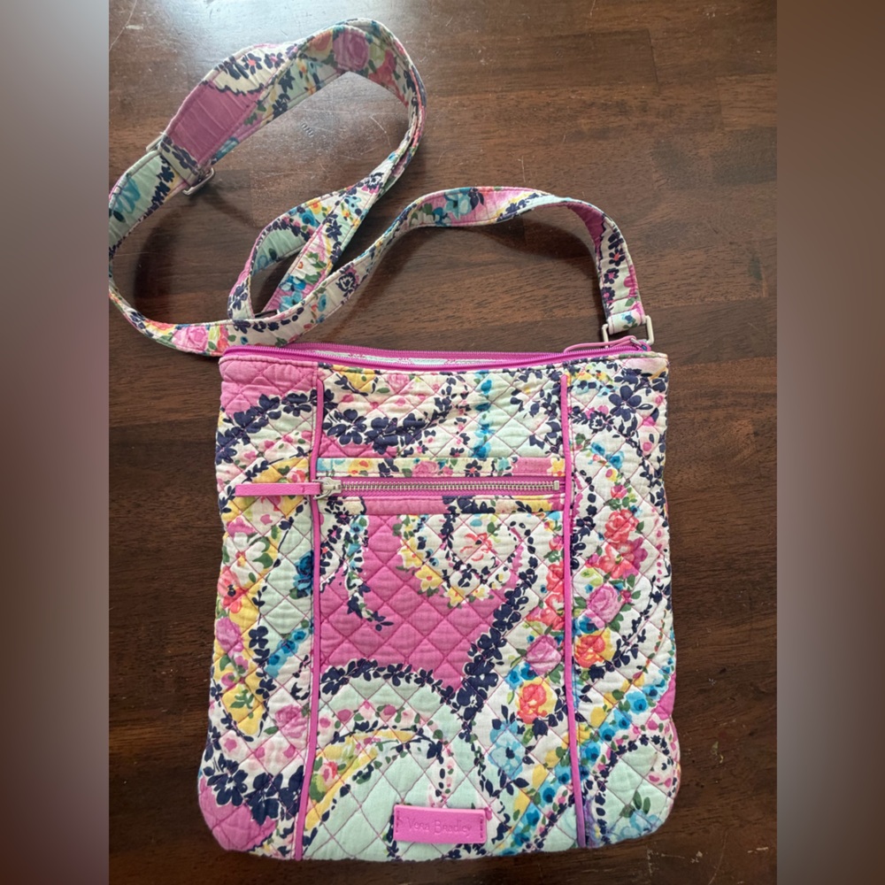 Vera Bradley Quilted Crossbody Bag in Pink Floral Multi
